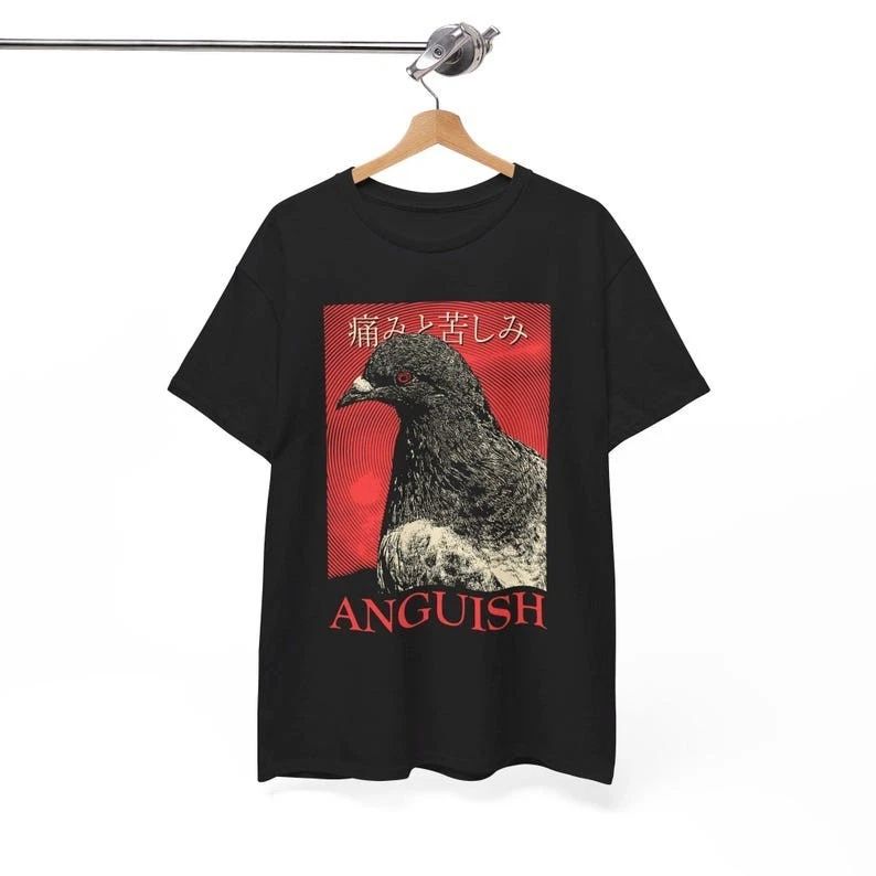 Anguish Pigeon Vintage Japanese T-Shirt Unisex T-shirt, Sweatshirt, Hoodie, Long Sleeve Tee - T-Shirt, Sweatshirt, Hoodie