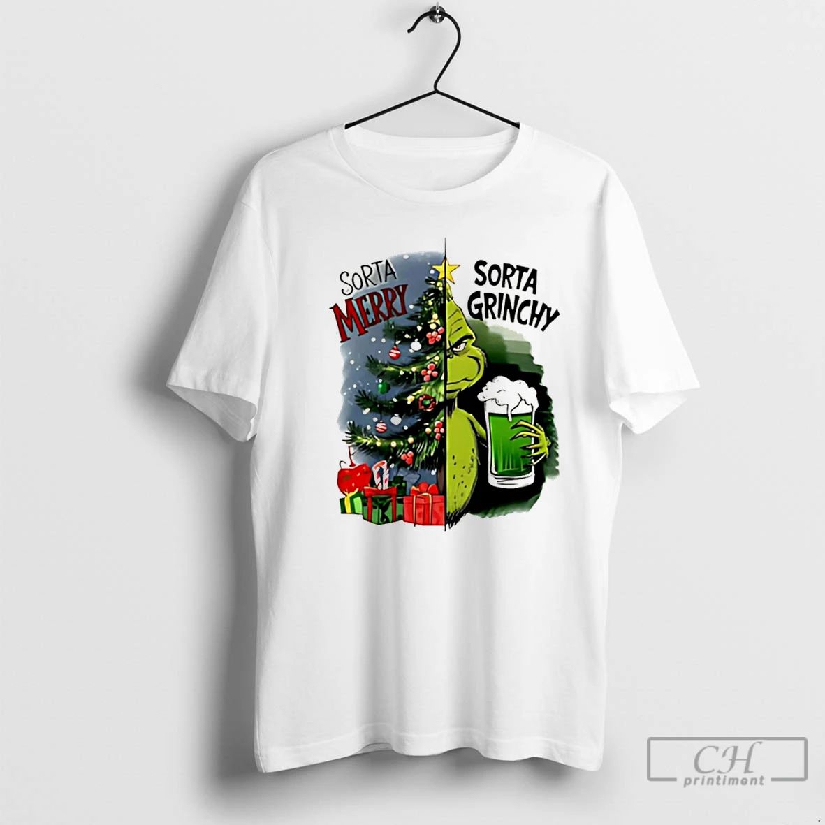 Premium Grinch Sorta Merry Sorta Grinchy Christmas Christmas T Shirts Unisex T-shirt, Sweatshirt, Hoodie, Long Sleeve Tee - T-Shirt, Sweatshirt, Hoodie