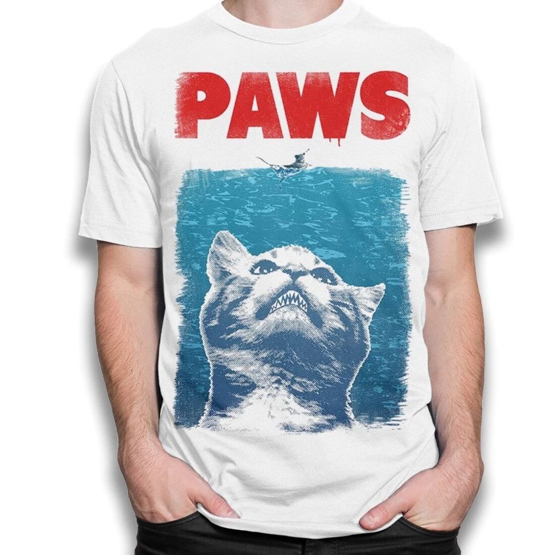 Cat Paws Jaws Funny T-Shirt, Men's Women& Unisex T-shirt, Sweatshirt, Hoodie, Long Sleeve Tee - T-Shirt, Sweatshirt, Hoodie