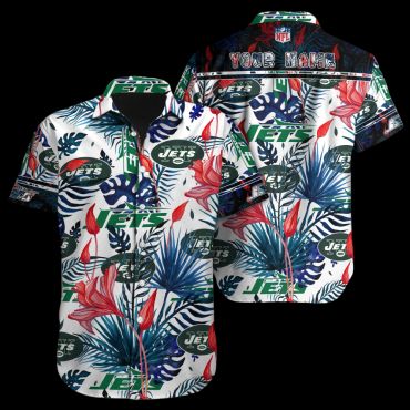 Personalized New York Jets Botanical Breeze Hawaiian Shirt Unisex T-shirt, Sweatshirt, Hoodie, Long Sleeve Tee - T-Shirt, Sweatshirt, Hoodie