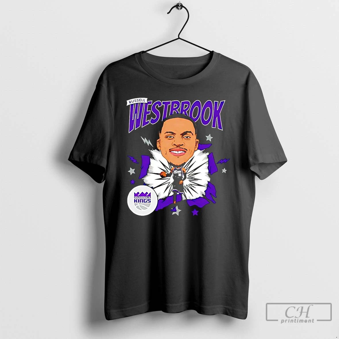 Premium Russell Westbrook Sacramento Kings Caricature T Shirts Unisex T-shirt, Sweatshirt, Hoodie, Long Sleeve Tee - T-Shirt, Sweatshirt, Hoodie