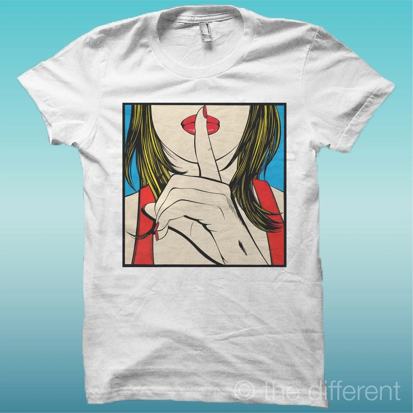 T-shirt " Quadro Girl Silence " White The Happiness Is Have My T-shirt New Unisex T-shirt, Sweatshirt, Hoodie, Long Sleeve Tee - T-Shirt, Sweatshirt, Hoodie
