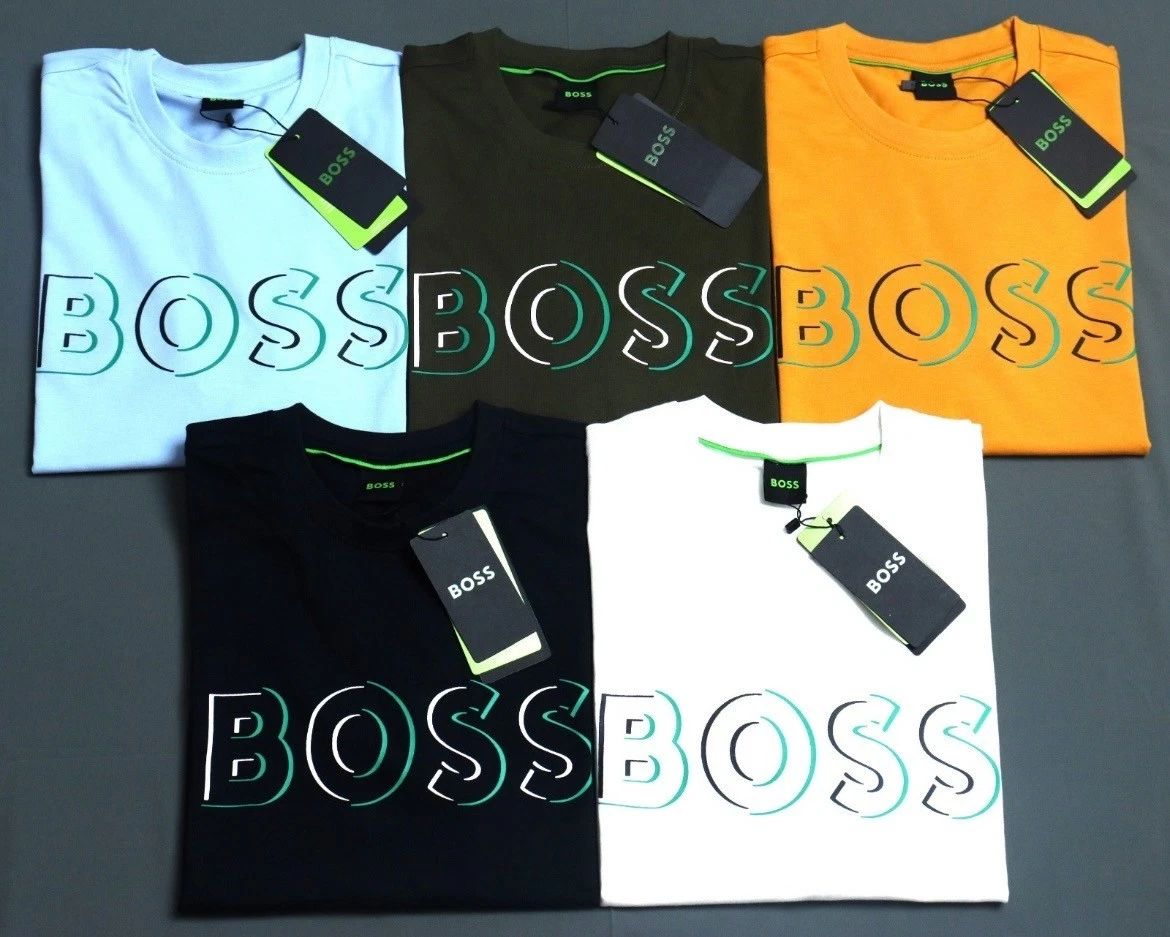 BOSS Mens Logo T-Shirt  Premium Cotton Tee  (HOLO) Casual Designer Style Unisex T-shirt, Sweatshirt, Hoodie, Long Sleeve Tee - T-Shirt, Sweatshirt, Hoodie