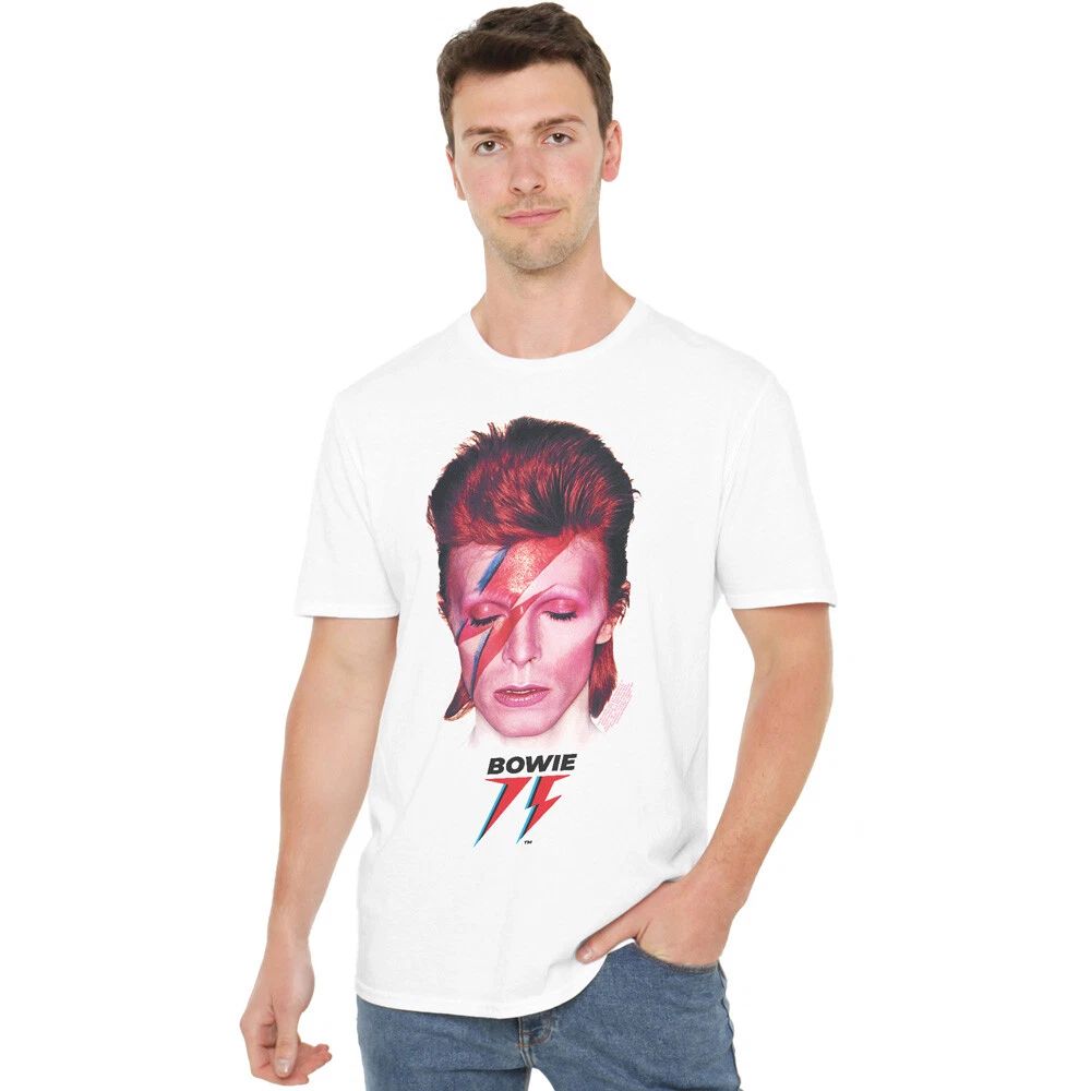 David Bowie Aladdin Sane 75 T-Shirt S-2XL, White Unisex T-shirt, Sweatshirt, Hoodie, Long Sleeve Tee - T-Shirt, Sweatshirt, Hoodie