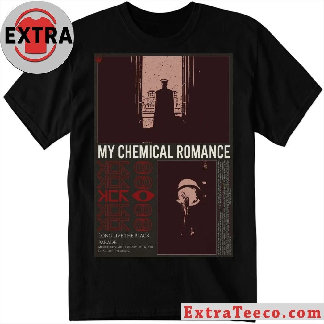 My Chemical Romance February 13 2026 At Estadio GNP Seguros Show Poster T-Shirt Unisex T-shirt, Sweatshirt, Hoodie, Long Sleeve Tee - T-Shirt, Sweatshirt, Hoodie