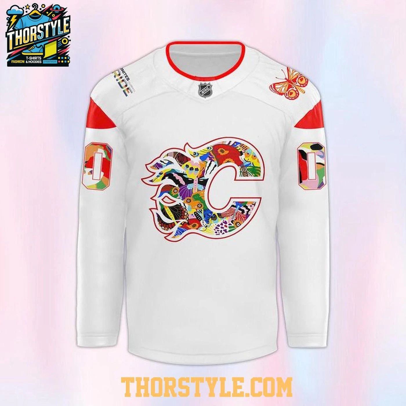 Personalized Calgary Flames Pride Night Celebrating 2026 Hockey Shirt Fan Gear Unisex T-shirt, Sweatshirt, Hoodie, Long Sleeve Tee - T-Shirt, Sweatshirt, Hoodie