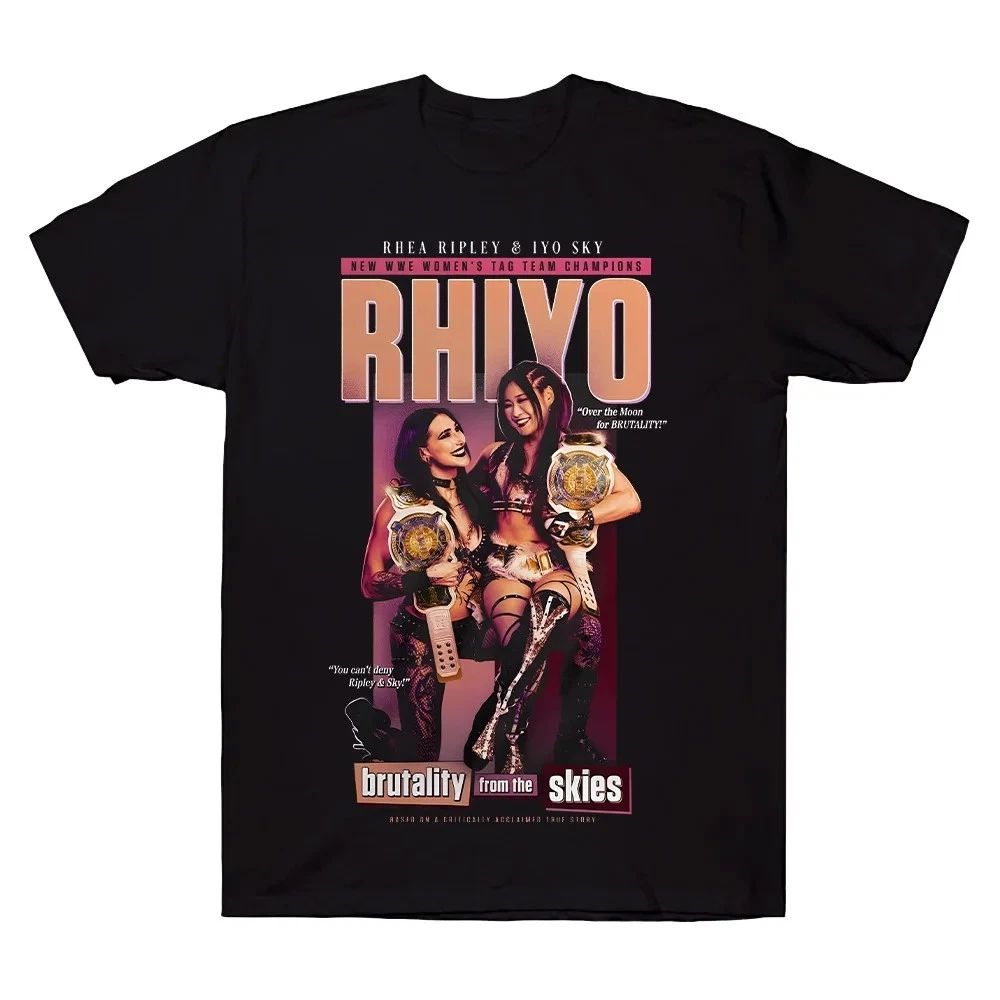 Rhea Ripley T-Shirt Cotton Graphic Print Rhiyo Iyo Sky Tag Team T-Shirt Unisex Unisex T-shirt, Sweatshirt, Hoodie, Long Sleeve Tee - T-Shirt, Sweatshirt, Hoodie