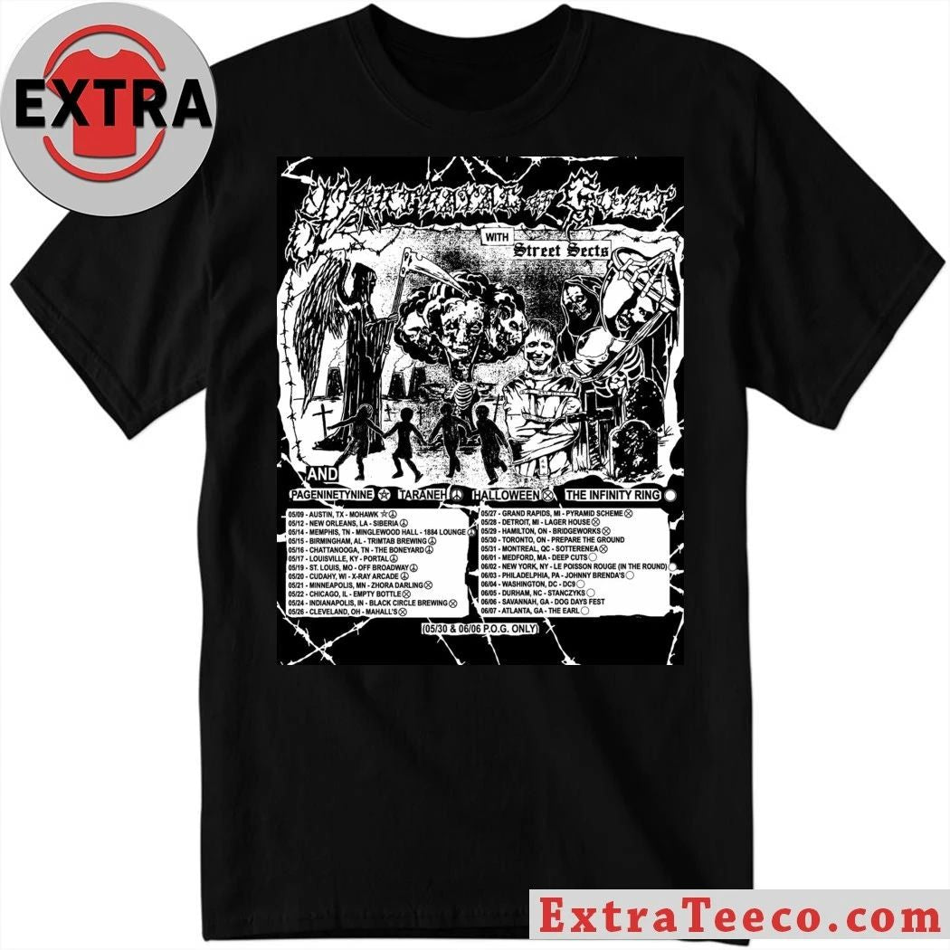This poster promotes the East Coast tour of the band Portrayal of Guilt, titled BEGINNING OF THE END, scheduled for 2026 Shirt - T-Shirt, Sweatshirt, Hoodie