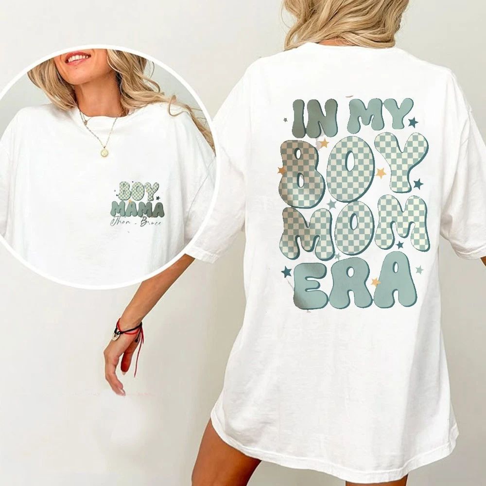 In My Boy Mom Era T-shirt, Custom Boys Names Mommy Tee, Mother's Day Gift Unisex T-shirt, Sweatshirt, Hoodie, Long Sleeve Tee - T-Shirt, Sweatshirt, Hoodie