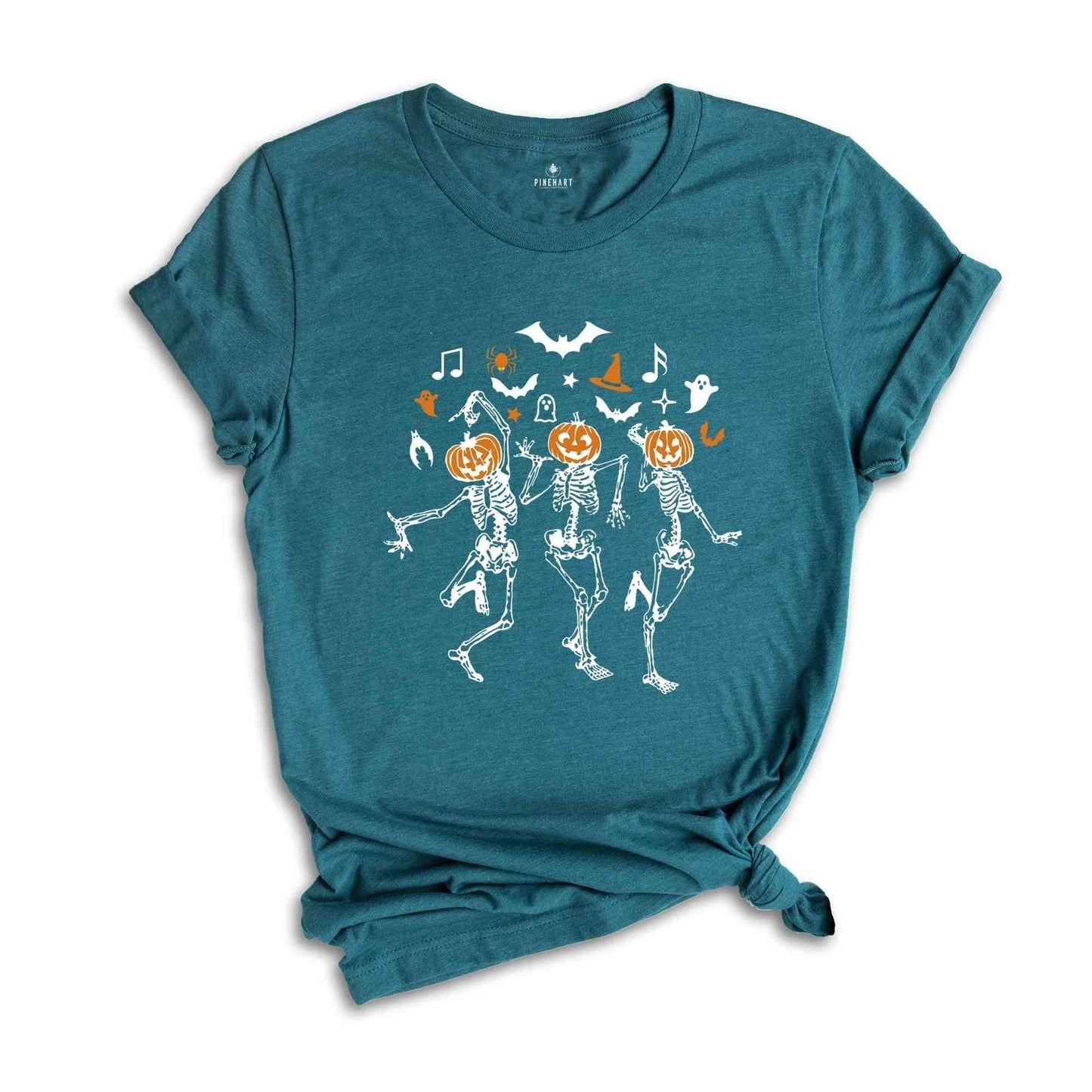 Dancing Skeleton Pumpkin Shirt, Pumpkin Face Shirt, Retro Halloween Shirt, Women Unisex T-shirt, Sweatshirt, Hoodie, Long Sleeve Tee - T-Shirt, Sweatshirt, Hoodie