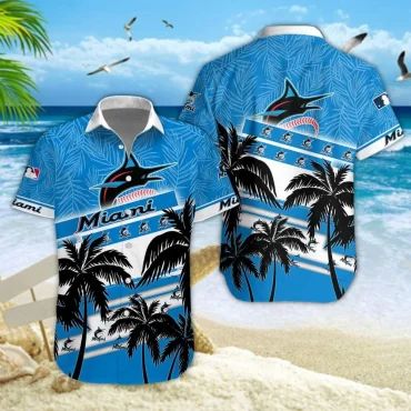Miami Marlins Ocean Breeze Hawaiian Shirt Unisex T-shirt, Sweatshirt, Hoodie, Long Sleeve Tee - T-Shirt, Sweatshirt, Hoodie