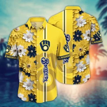 Milwaukee Brewers Daisy Delight Hawaiian Shirt Unisex T-shirt, Sweatshirt, Hoodie, Long Sleeve Tee - T-Shirt, Sweatshirt, Hoodie