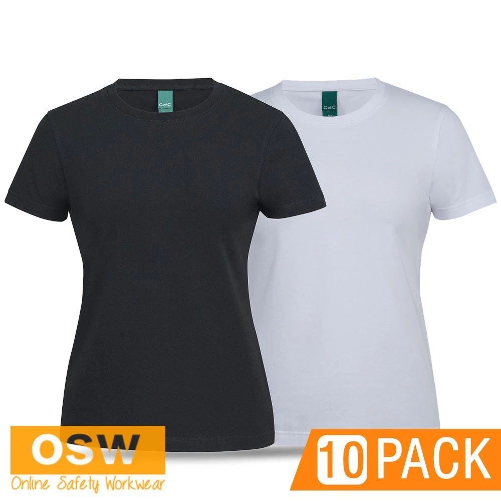 10 X Ladies Cotton Short Sleeve Flexible Comfort Stylish Daily Top Unisex T-shirt, Sweatshirt, Hoodie, Long Sleeve Tee - T-Shirt, Sweatshirt, Hoodie