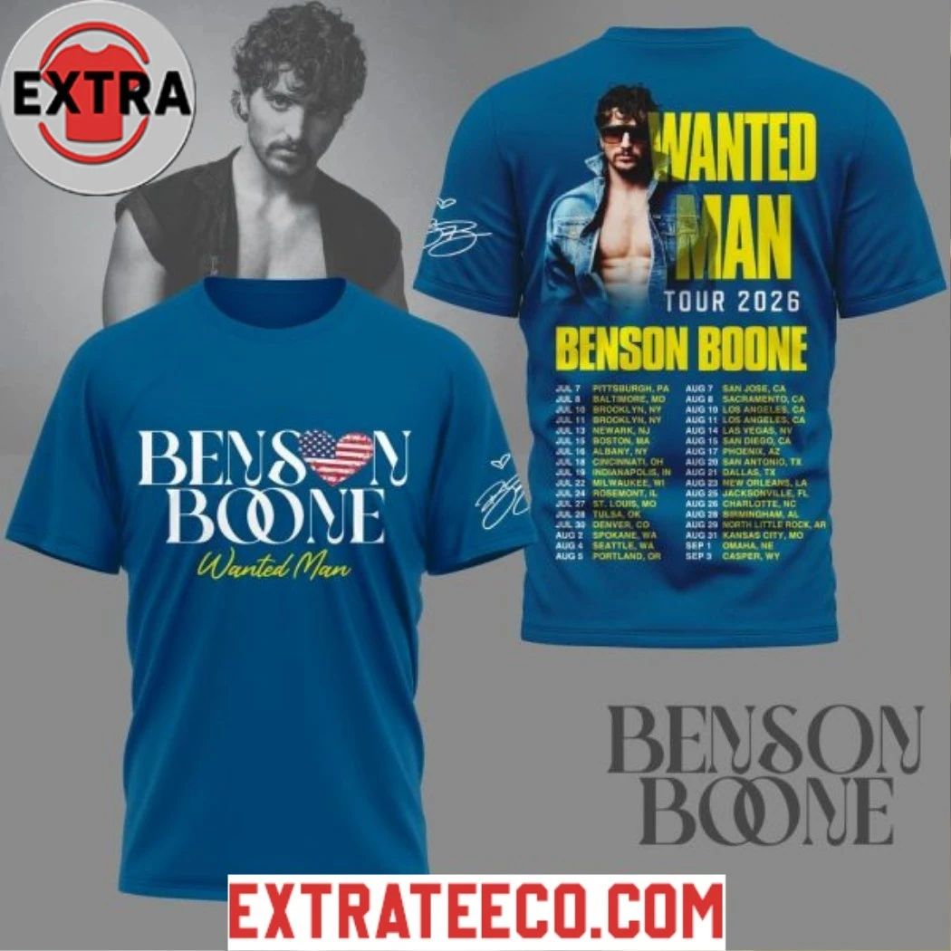 Benson Boone Wanted Man Tour 2026 T-Shirt  Perfect Gift for Men & Women Unisex T-shirt, Sweatshirt, Hoodie, Long Sleeve Tee - T-Shirt, Sweatshirt, Hoodie