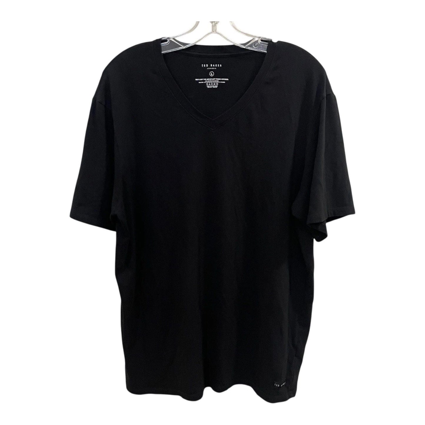 Ted Baker Black T Shirt Mens Large V Neck Short Sleeve Cotton Stretch Logo Unisex T-shirt, Sweatshirt, Hoodie, Long Sleeve Tee - T-Shirt, Sweatshirt, Hoodie
