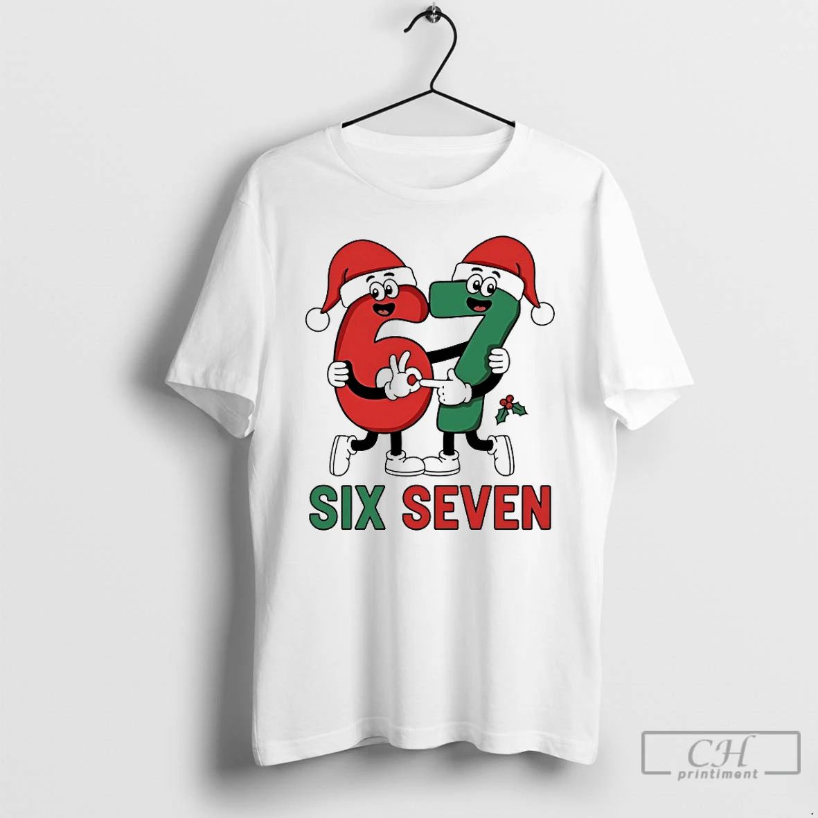 Premium Six Seven Christmas Funny Cute T Shirts Unisex T-shirt, Sweatshirt, Hoodie, Long Sleeve Tee - T-Shirt, Sweatshirt, Hoodie