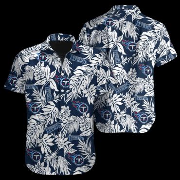 Tennessee Titans Tropical Foliage Hawaiian Shirt Unisex T-shirt, Sweatshirt, Hoodie, Long Sleeve Tee - T-Shirt, Sweatshirt, Hoodie
