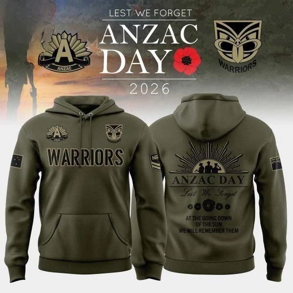 New Zealand Warriors Anzac Day 2026 Hoodie Unisex T-shirt, Sweatshirt, Hoodie, Long Sleeve Tee - T-Shirt, Sweatshirt, Hoodie