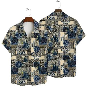 Tampa Bay Rays Patchwork Heritage Hawaiian Shirt Unisex T-shirt, Sweatshirt, Hoodie, Long Sleeve Tee - T-Shirt, Sweatshirt, Hoodie