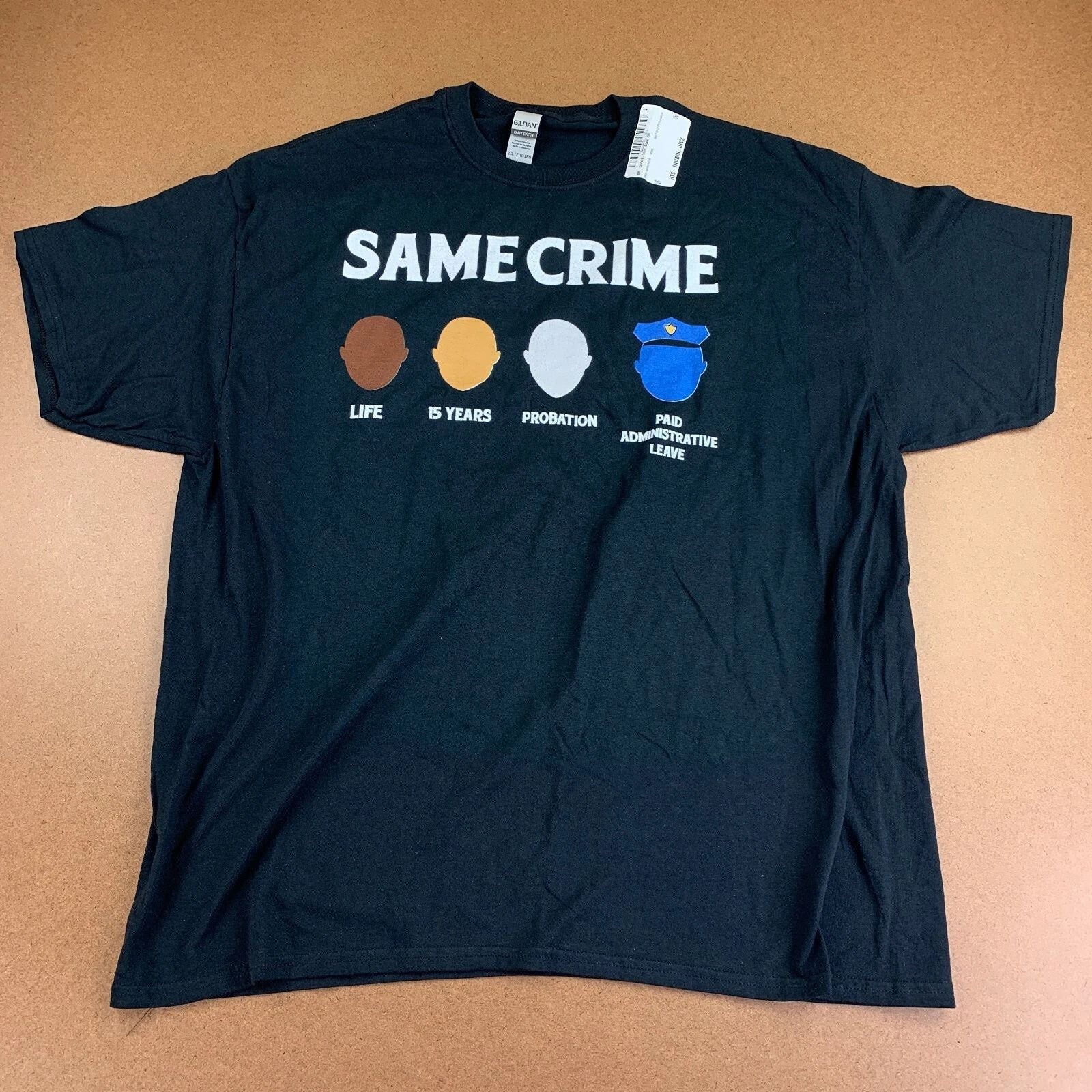Gildan Men's Size 2XL Black Same Crime Skin Tone Graphic Short Sleeve T-Shirt Unisex T-shirt, Sweatshirt, Hoodie, Long Sleeve Tee - T-Shirt, Sweatshirt, Hoodie