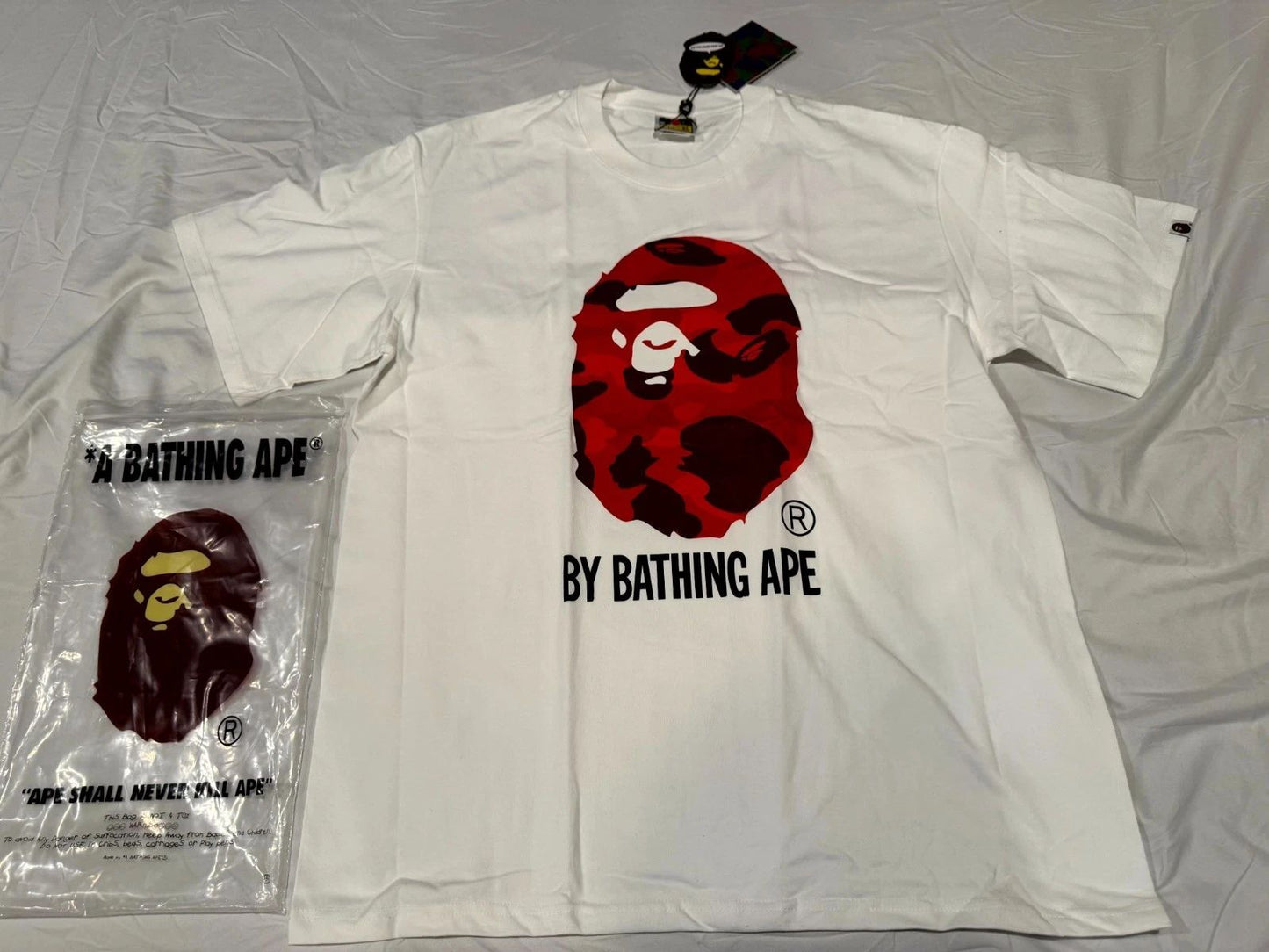 A Bathing Ape BAPE Color Camo T-Shirt Mens XL White Red Graphic Everyday Wear Unisex T-shirt, Sweatshirt, Hoodie, Long Sleeve Tee - T-Shirt, Sweatshirt, Hoodie
