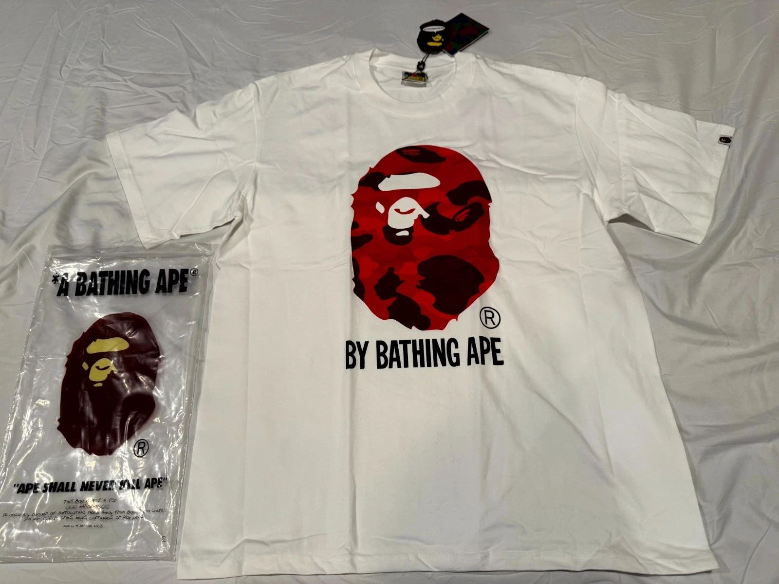 A Bathing Ape BAPE Color Camo T-Shirt Mens XL White Red Graphic Everyday Wear Unisex T-shirt, Sweatshirt, Hoodie, Long Sleeve Tee - T-Shirt, Sweatshirt, Hoodie