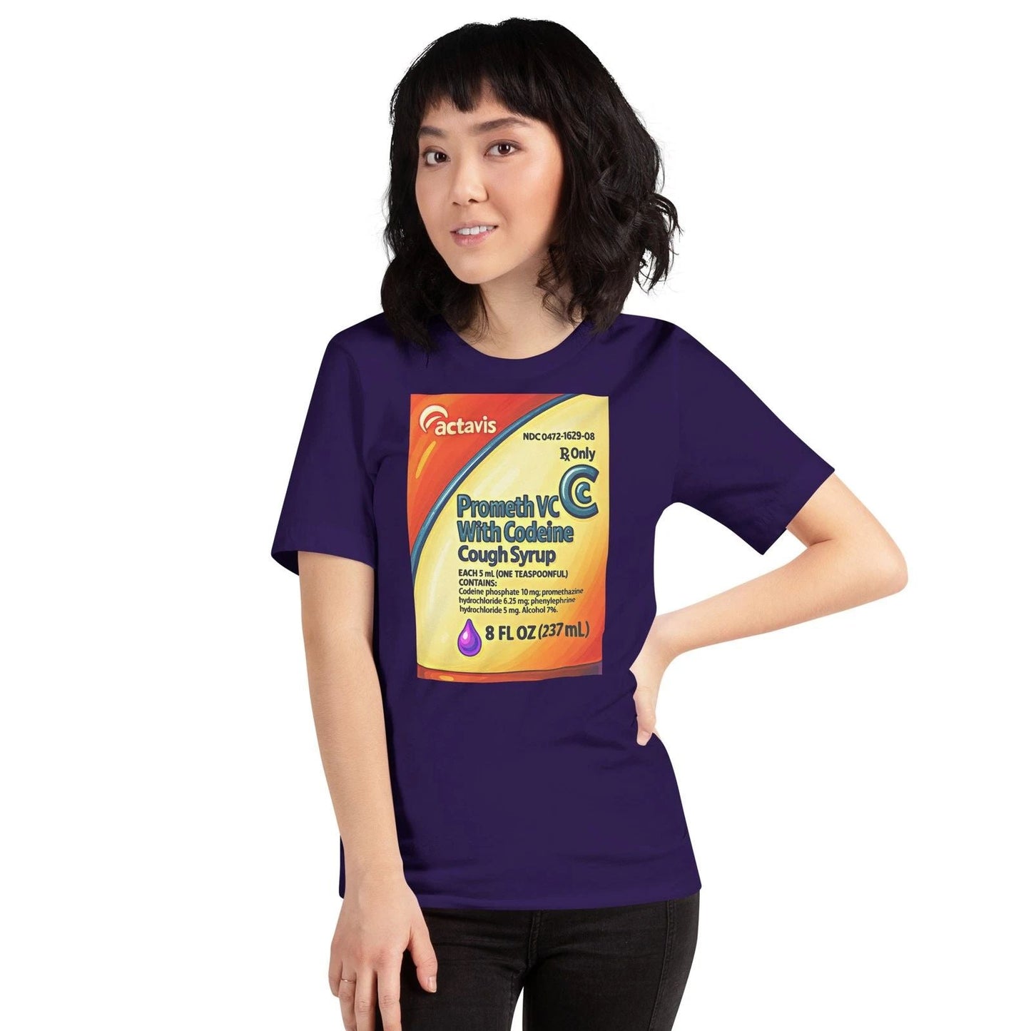 Actavis Unisex Cartoon Graphic Lean Shirt | Black & Purple Unisex T-shirt, Sweatshirt, Hoodie, Long Sleeve Tee - T-Shirt, Sweatshirt, Hoodie