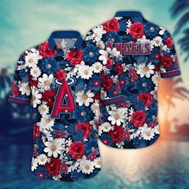 Los Angeles Angels Floral Bloom Hawaiian Shirt Unisex T-shirt, Sweatshirt, Hoodie, Long Sleeve Tee - T-Shirt, Sweatshirt, Hoodie