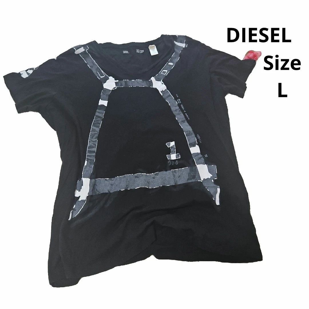 Diesel Black White T-Shirt Size L Casual Japan Unisex T-shirt, Sweatshirt, Hoodie, Long Sleeve Tee - T-Shirt, Sweatshirt, Hoodie