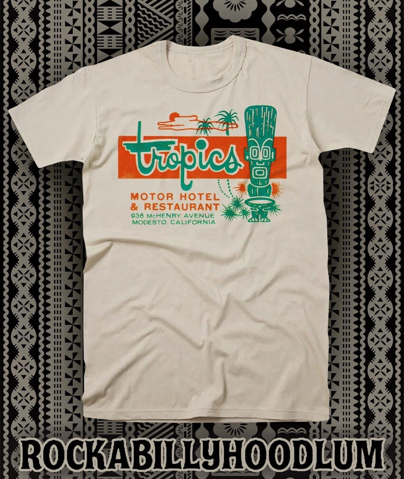 Retro Tiki Art Tee T Shirt Polynesian The Tropics Hotel Restaurant Bar CA Unisex T-shirt, Sweatshirt, Hoodie, Long Sleeve Tee - T-Shirt, Sweatshirt, Hoodie