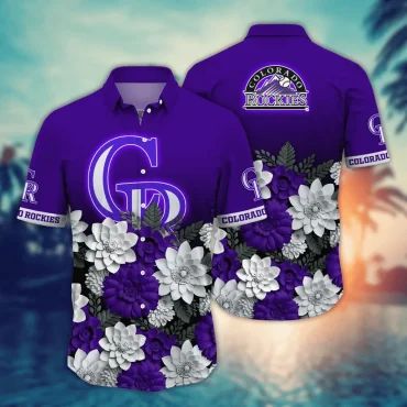 Colorado Rockies Dahlia Elegance Hawaiian Shirt Unisex T-shirt, Sweatshirt, Hoodie, Long Sleeve Tee - T-Shirt, Sweatshirt, Hoodie