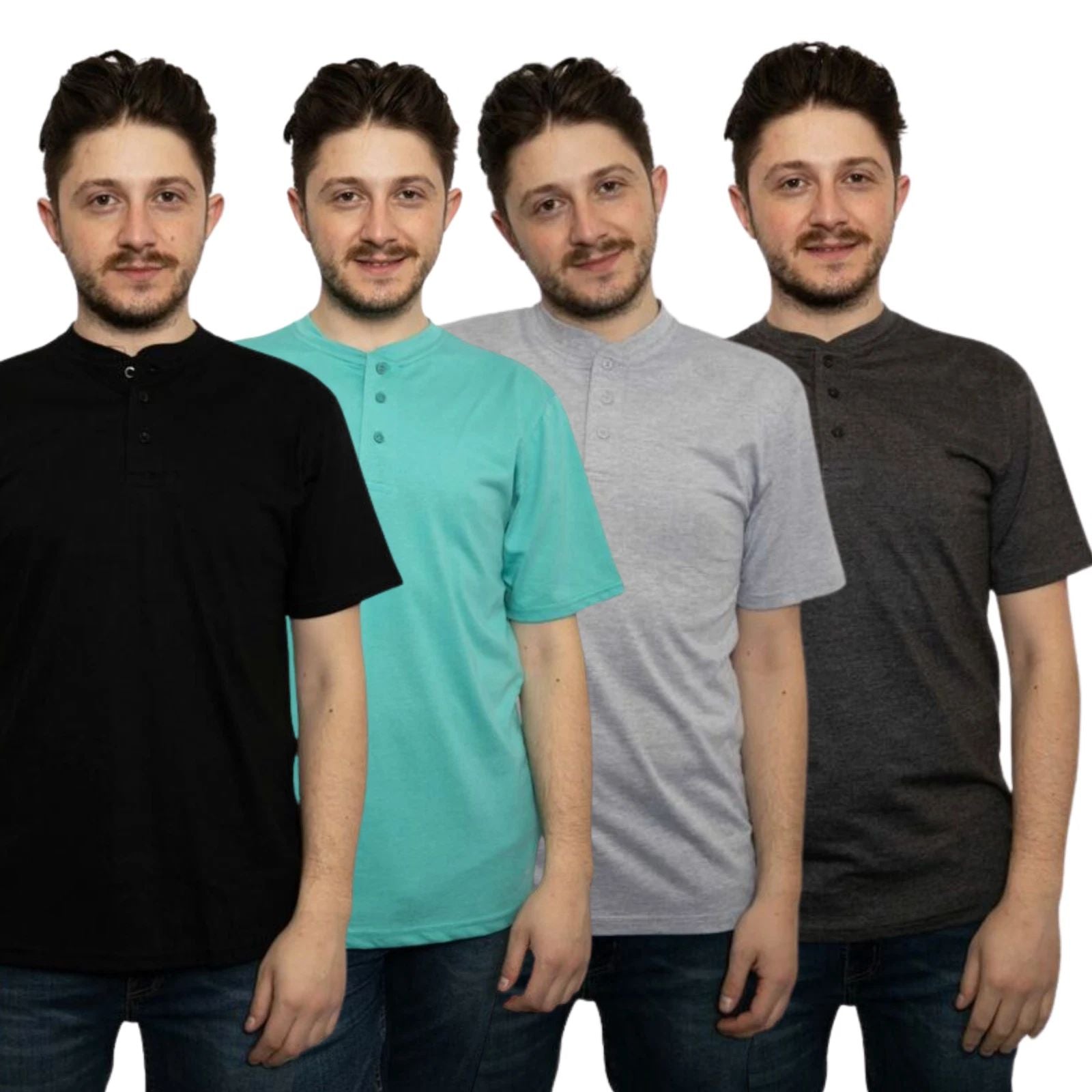 Urbanfit Mens Henley T-Shirts Plain Short Sleeve Grandad Collar Summer (2073) Unisex T-shirt, Sweatshirt, Hoodie, Long Sleeve Tee - T-Shirt, Sweatshirt, Hoodie