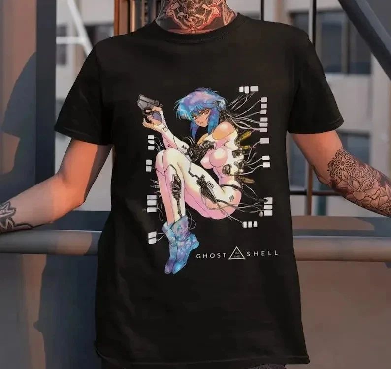 Ghost In The Shell ANIME T-Shirt Graphic Print Unisex Cotton Unisex T-shirt, Sweatshirt, Hoodie, Long Sleeve Tee - T-Shirt, Sweatshirt, Hoodie