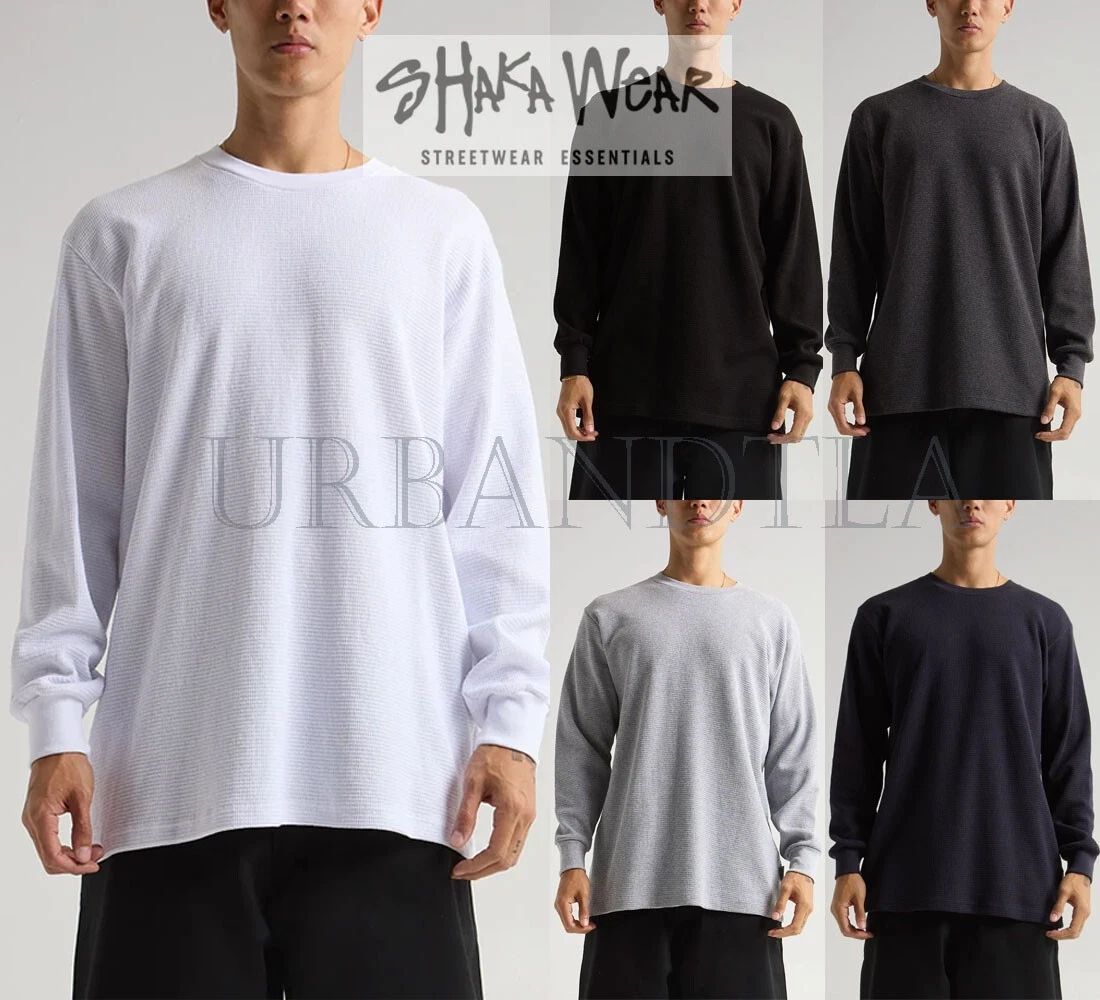Shaka Wear Men's Heavyweight Thermal Long Sleeve Shirts Pullover Sweater Unisex T-shirt, Sweatshirt, Hoodie, Long Sleeve Tee - T-Shirt, Sweatshirt, Hoodie