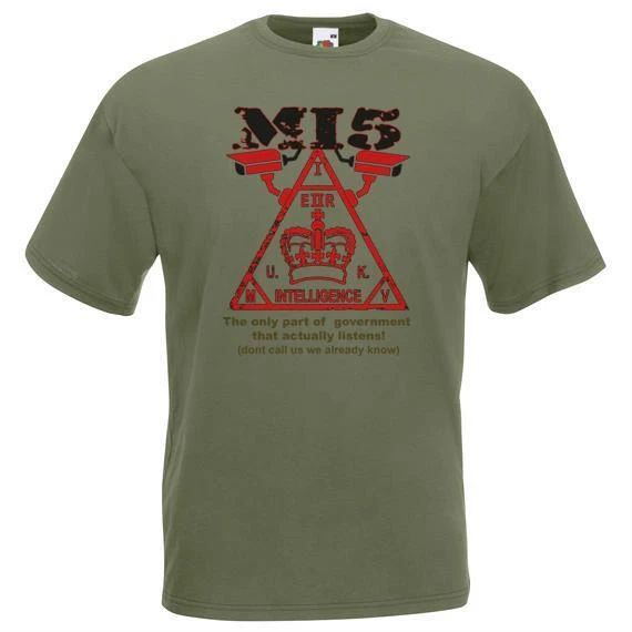Adults MI5 Only Government Actually Listens Secret Service Unisex Olive T-Shirt Unisex T-shirt, Sweatshirt, Hoodie, Long Sleeve Tee - T-Shirt, Sweatshirt, Hoodie