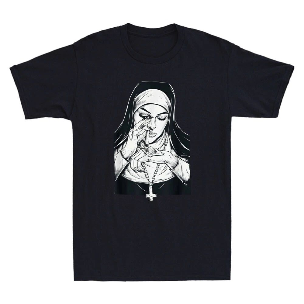 Satanic Unholy Nun Occult Gothic Evil Anti-Christ Funny Vintage Men's T-Shirt Unisex T-shirt, Sweatshirt, Hoodie, Long Sleeve Tee - T-Shirt, Sweatshirt, Hoodie