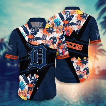 Detroit Tigers Tropical Color Block Hawaiian Shirt Unisex T-shirt, Sweatshirt, Hoodie, Long Sleeve Tee - T-Shirt, Sweatshirt, Hoodie