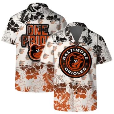 Baltimore Orioles One Pride Tropical Hawaiian Shirt Unisex T-shirt, Sweatshirt, Hoodie, Long Sleeve Tee - T-Shirt, Sweatshirt, Hoodie