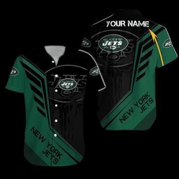 Personalized New York Jets Dynamic Stripe Hawaiian Shirt Unisex T-shirt, Sweatshirt, Hoodie, Long Sleeve Tee - T-Shirt, Sweatshirt, Hoodie