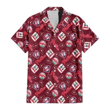 Philadelphia Phillies Vintage Patch Hawaiian Shirt Unisex T-shirt, Sweatshirt, Hoodie, Long Sleeve Tee - T-Shirt, Sweatshirt, Hoodie