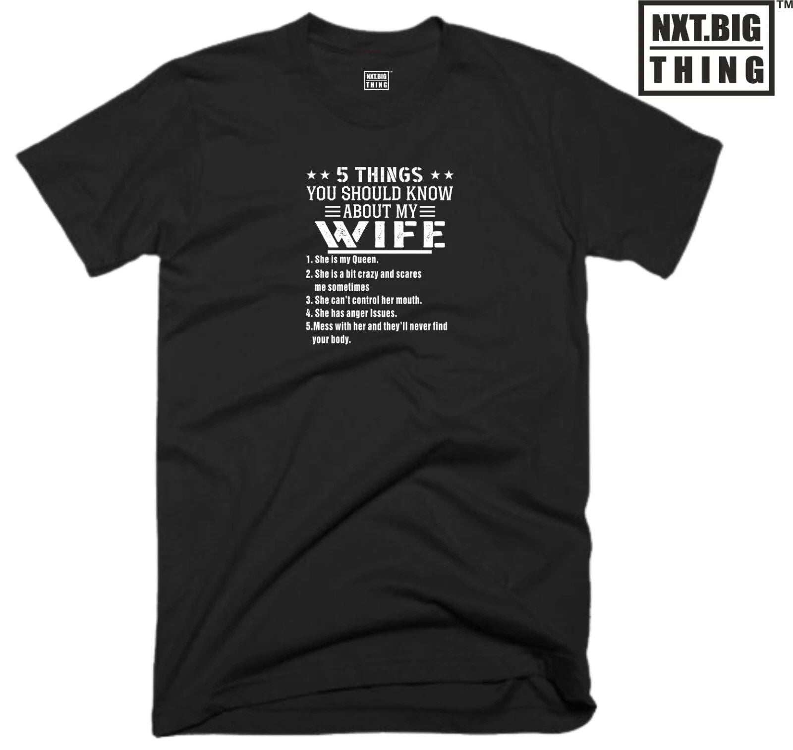 5 Things About Wife T Shirt Funny Husband Marriage Quote Birthday Xmas Gift Top Unisex T-shirt, Sweatshirt, Hoodie, Long Sleeve Tee - T-Shirt, Sweatshirt, Hoodie