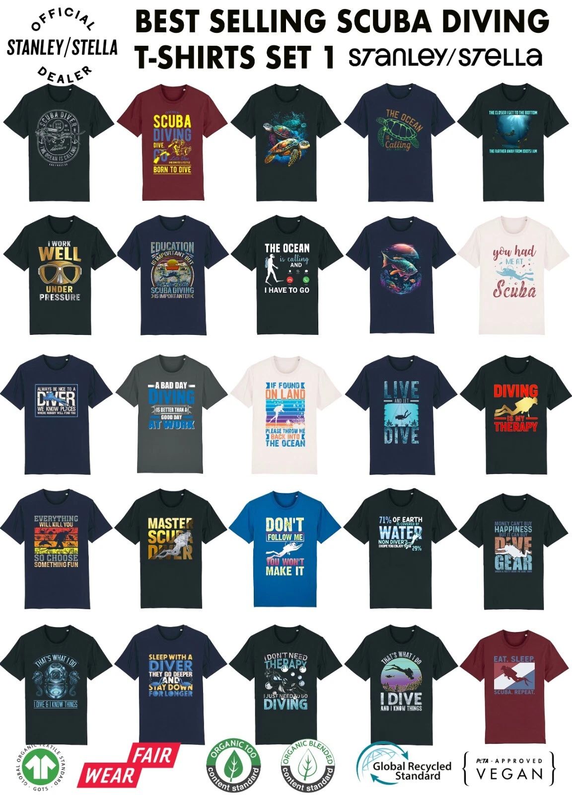 Mens SCUBA Diving T-Shirt Choice Of Design Divers Gear Clothing Dive Funny Ocean Unisex T-shirt, Sweatshirt, Hoodie, Long Sleeve Tee - T-Shirt, Sweatshirt, Hoodie