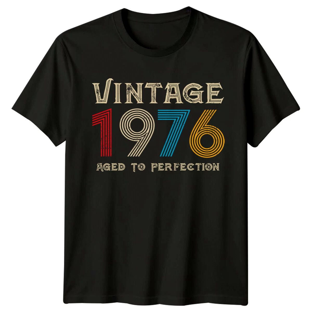 Vintage 1976 Aged To Perfection Mens T Shirt 50th Birthday Unisex T-shirt, Sweatshirt, Hoodie, Long Sleeve Tee - T-Shirt, Sweatshirt, Hoodie