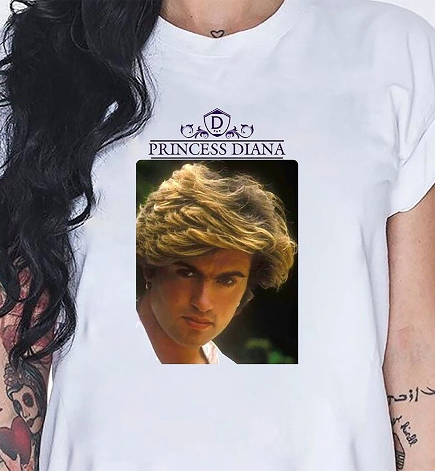 Princess Diana T-Shirt Unisex Gildan Softstyle Tshirt George Michael Fun Wham Unisex T-shirt, Sweatshirt, Hoodie, Long Sleeve Tee - T-Shirt, Sweatshirt, Hoodie