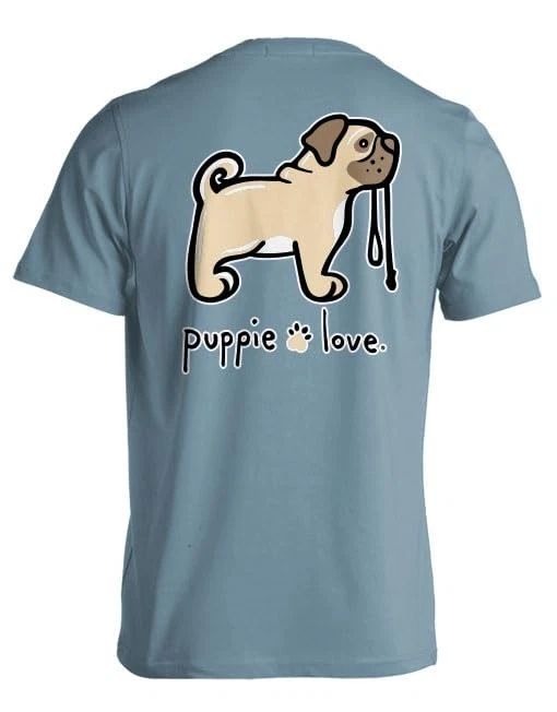 New PUPPIE LOVE PUG T SHIRT Unisex T-shirt, Sweatshirt, Hoodie, Long Sleeve Tee - T-Shirt, Sweatshirt, Hoodie