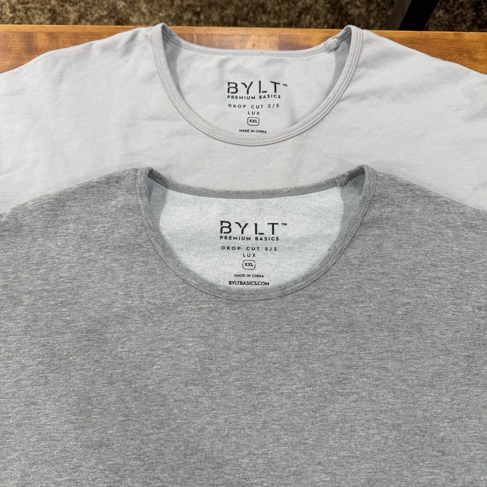 BYLT Premium Basics Lux Drop Cut T-Shirt Mens XXL Grays Lot Of 2 Unisex T-shirt, Sweatshirt, Hoodie, Long Sleeve Tee - T-Shirt, Sweatshirt, Hoodie