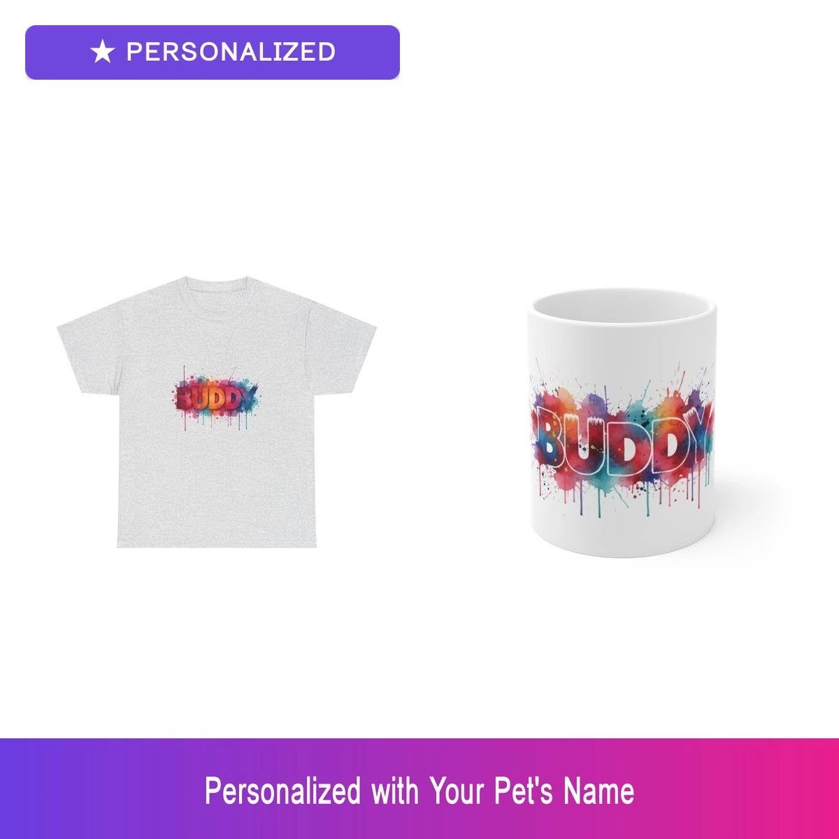 Custom Pet Gift Set Shirt Mug Personalized Name Bundle Dog Lover Unisex T-shirt, Sweatshirt, Hoodie, Long Sleeve Tee - T-Shirt, Sweatshirt, Hoodie