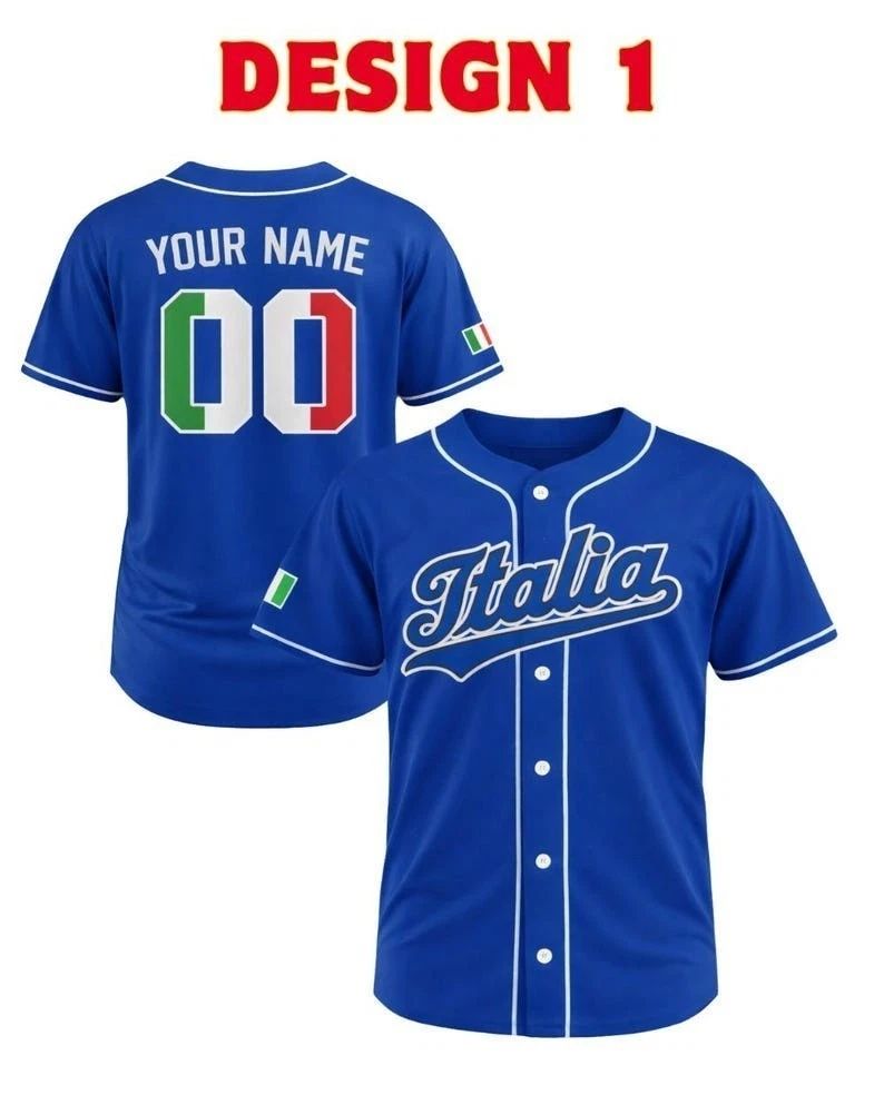 Italy Baseball Jersey Custom Name Number Flag Unisex Fan Shirt Gift S-5XL Unisex T-shirt, Sweatshirt, Hoodie, Long Sleeve Tee - T-Shirt, Sweatshirt, Hoodie