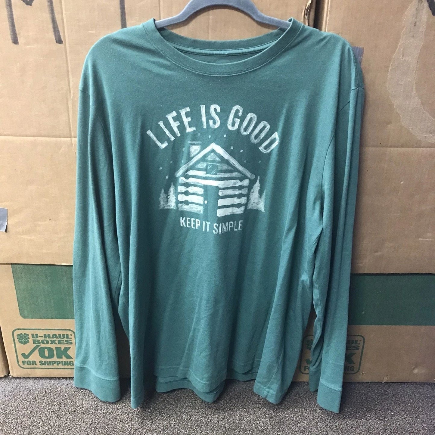 Life is Good Shirt Mens Green   Keep It Simple Long Sleeve Sz Large Unisex T-shirt, Sweatshirt, Hoodie, Long Sleeve Tee - T-Shirt, Sweatshirt, Hoodie