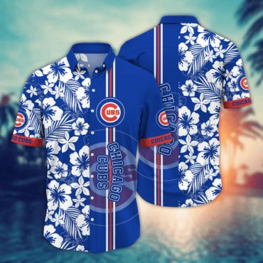 Chicago Cubs Hibiscus Classic Hawaiian Shirt Unisex T-shirt, Sweatshirt, Hoodie, Long Sleeve Tee - T-Shirt, Sweatshirt, Hoodie